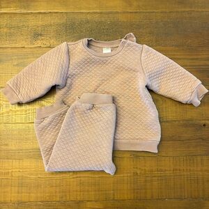 H&M Baby Toddler Girls Long Sleeve Quilted Sweatshirt Set 12M